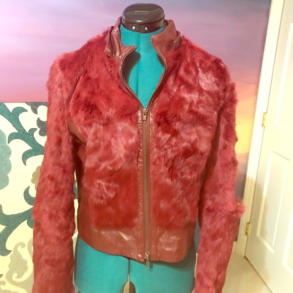 Bebe Fur and leather Moto Jacket - Picture 4 of 7